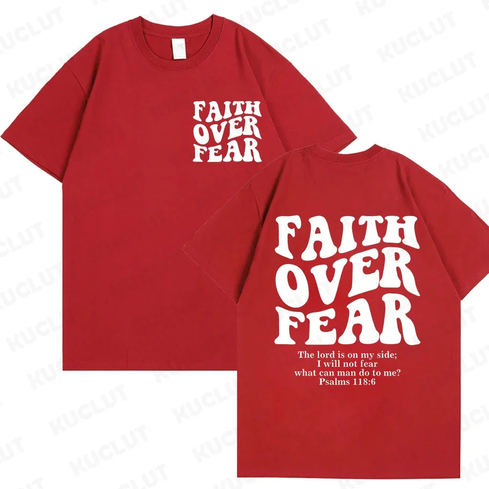 T-shirt chrétien "Faith over fear"
