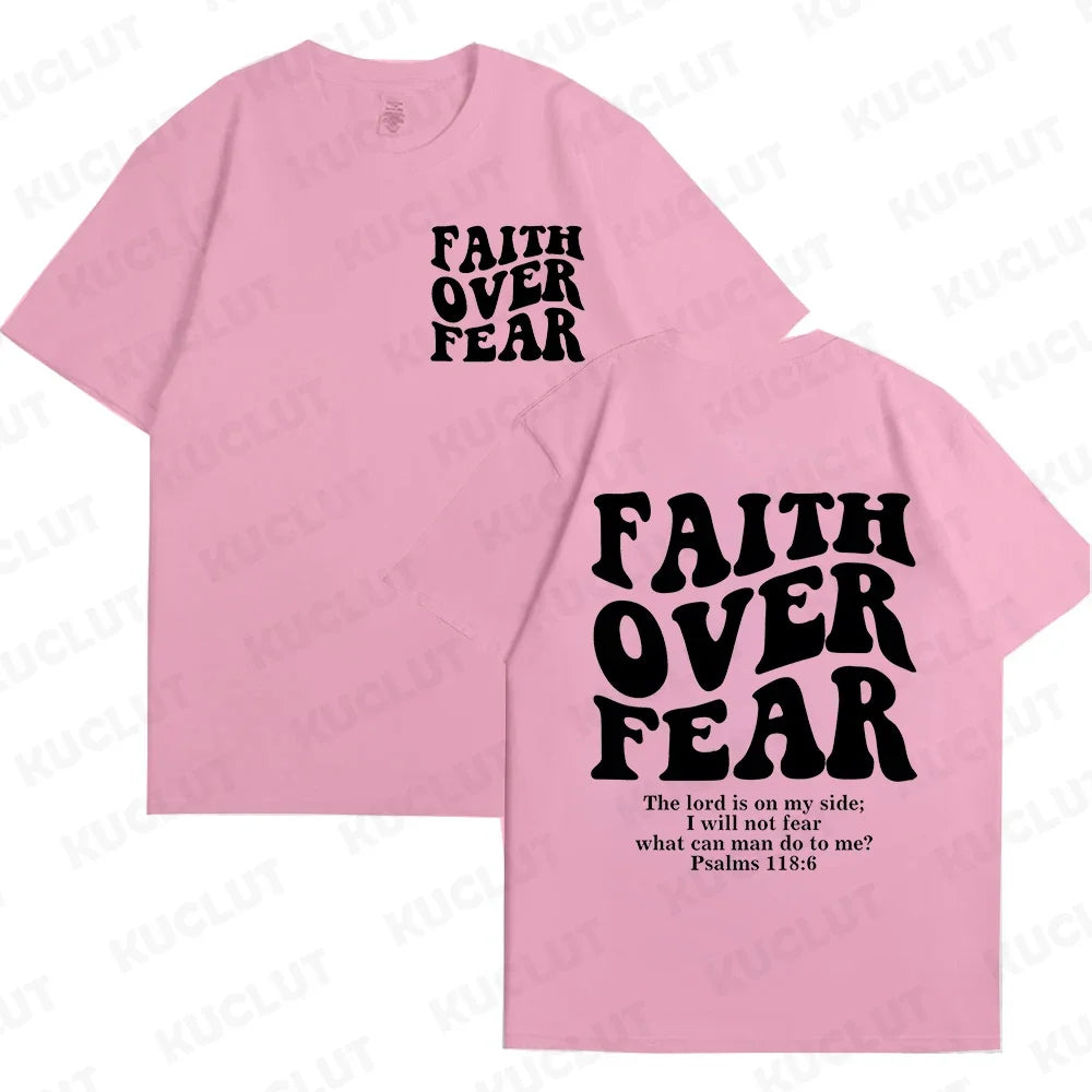 T-shirt chrétien "Faith over fear"
