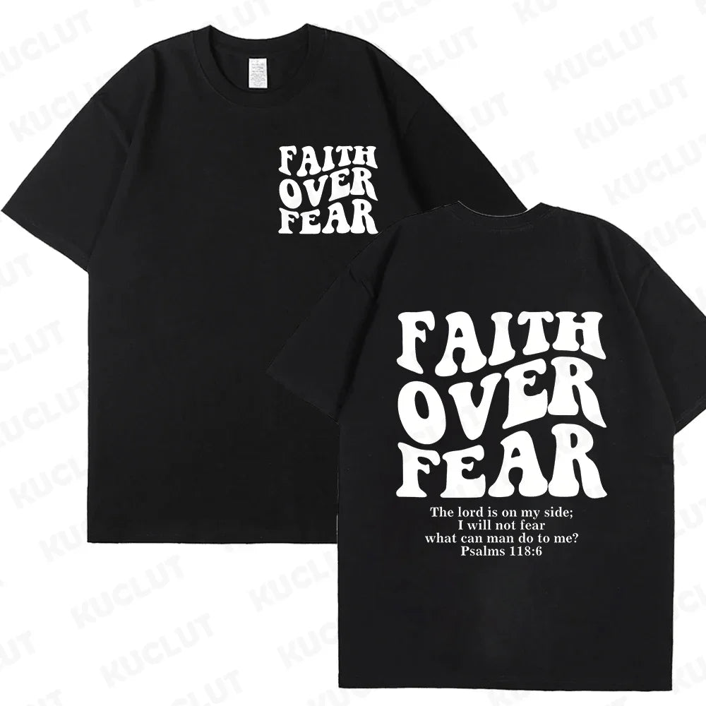 T-shirt chrétien "Faith over fear"