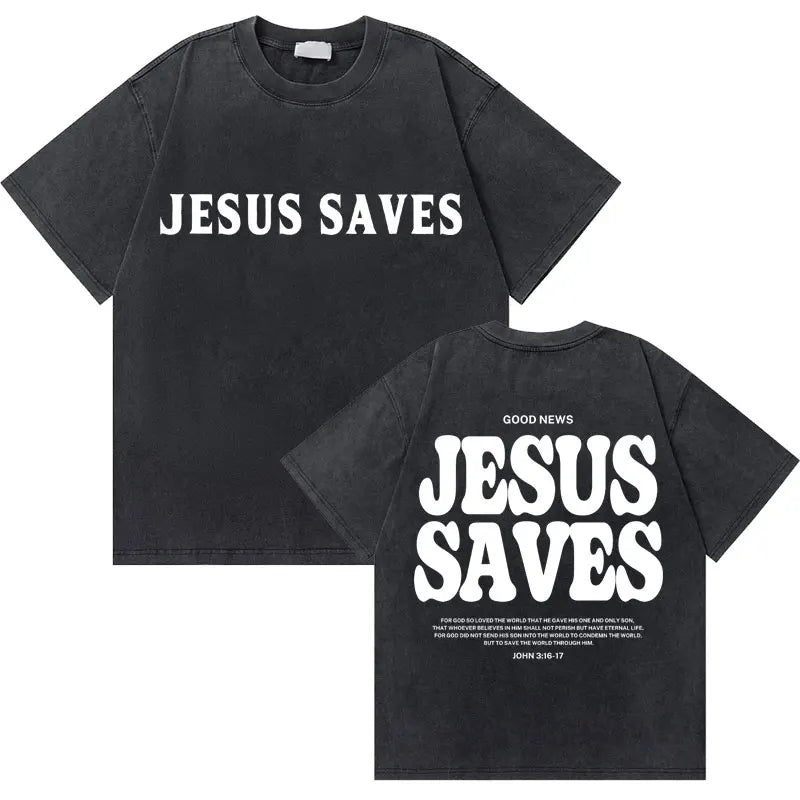 T-shirt chrétien effet délavé "GOD loves you"