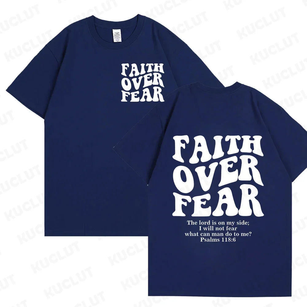 T-shirt chrétien "Faith over fear"