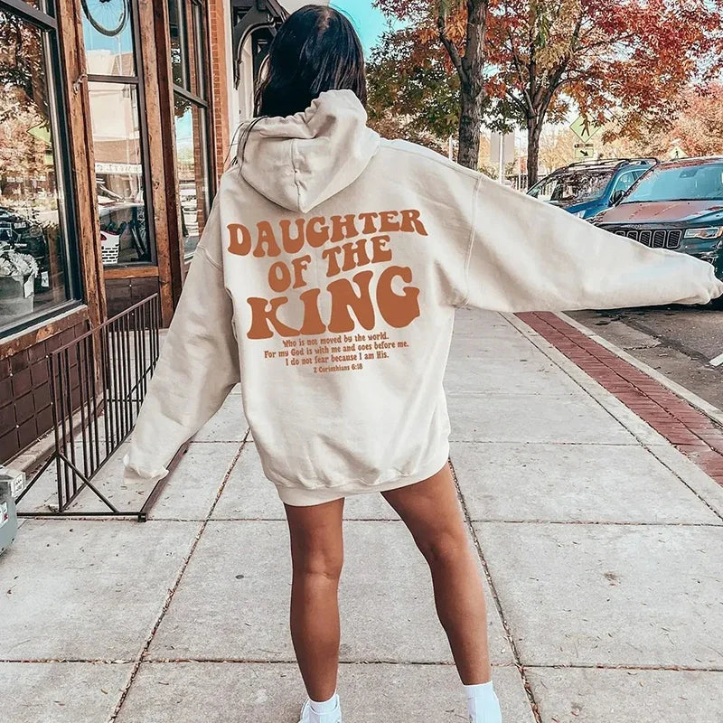 Sweatshirt Esthétique Chrétien "Fille du Roi" Confiance en Soi, Inspiration Spirituelle