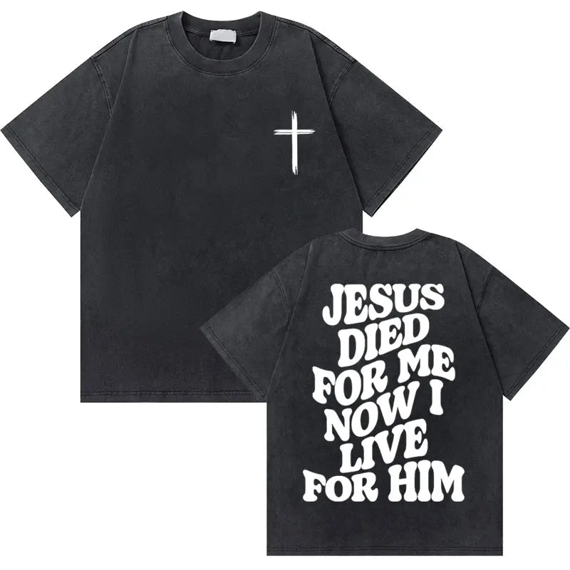 T-shirt chrétien effet délavé "GOD loves you"