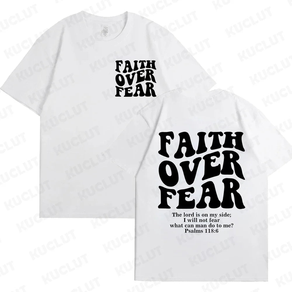 T-shirt chrétien "Faith over fear"