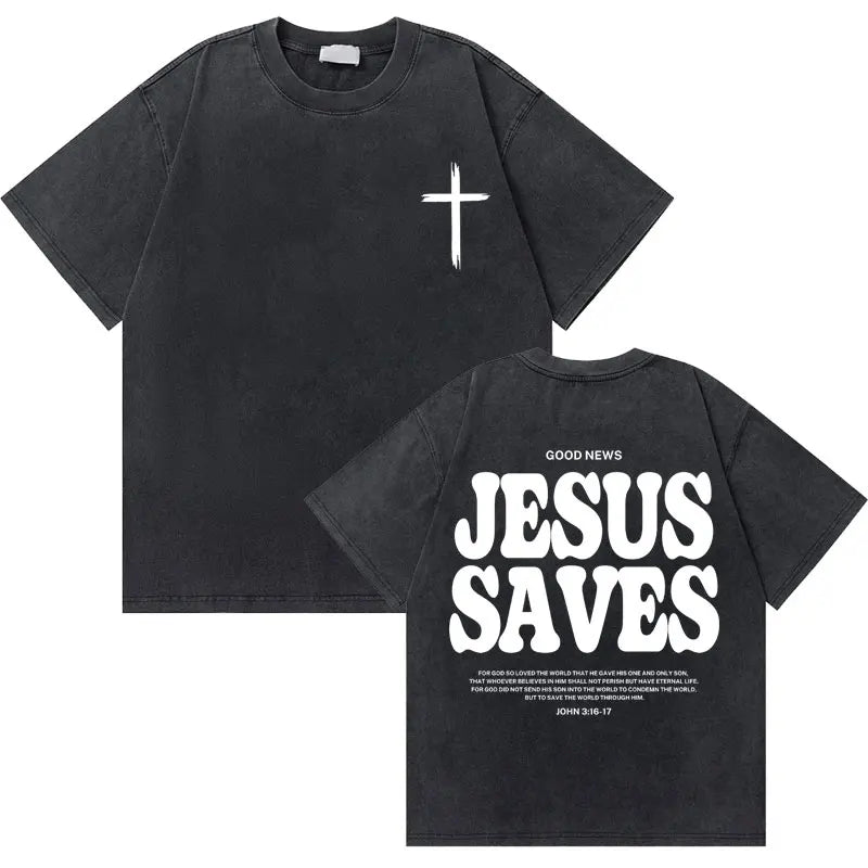 T-shirt chrétien effet délavé "GOD loves you"