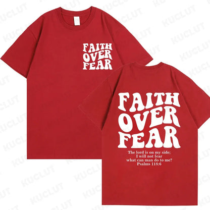 T-shirt chrétien "Faith over fear"