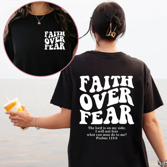 T-shirt chrétien "Faith over fear"