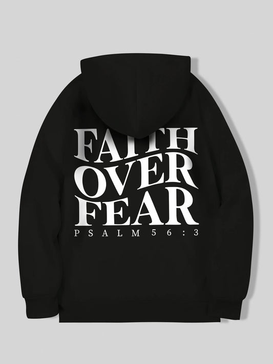 Sweat à capuche Faith Over Fear pour femme, sweat-shirt chrétien tendance