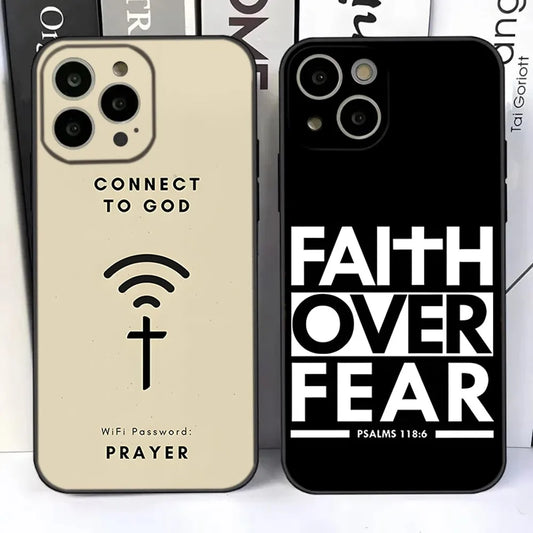 Coque de téléphone en silicone souple pour iPhone, verset de la Bible.