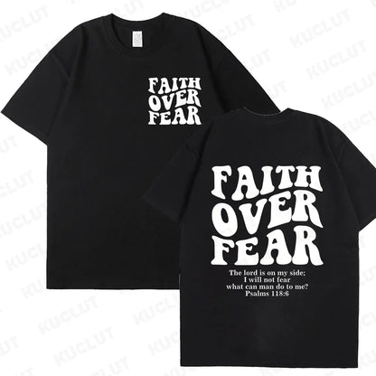 T-shirt chrétien "Faith over fear"