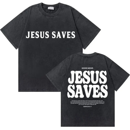 T-shirt chrétien effet délavé "GOD loves you"