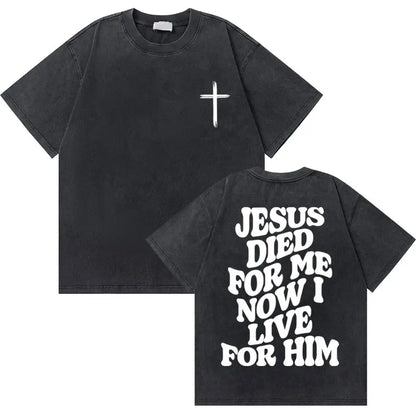 T-shirt chrétien effet délavé "GOD loves you"